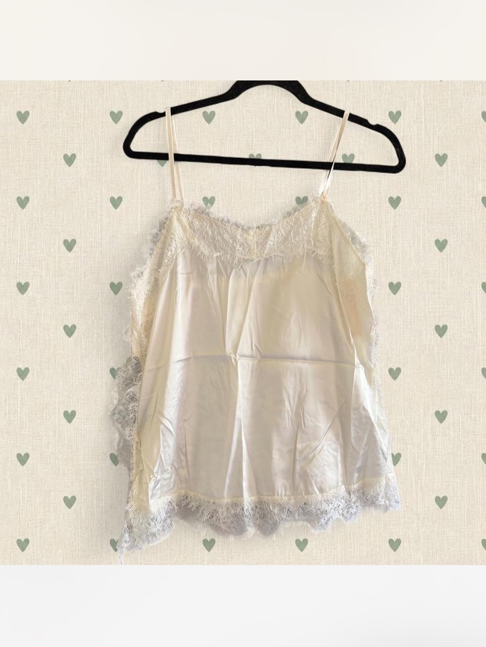 Amazon Essentials Ivory Lace-Trim Satin Camisole